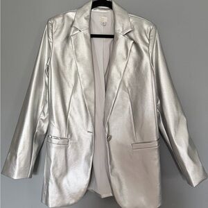 a new day Metallic Silver Blazer